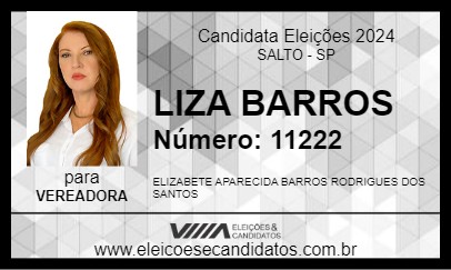 Candidato LIZA BARROS 2024 - SALTO - Eleições