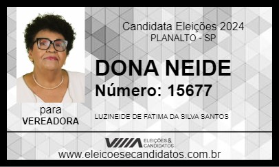 Candidato DONA NEIDE 2024 - PLANALTO - Eleições