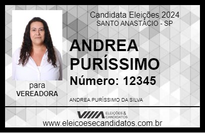 Candidato ANDREA PURÍSSIMO 2024 - SANTO ANASTÁCIO - Eleições