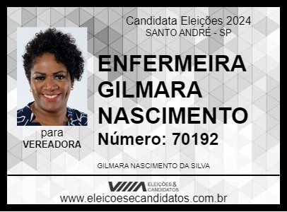 Candidato ENFERMEIRA GILMARA NASCIMENTO 2024 - SANTO ANDRÉ - Eleições