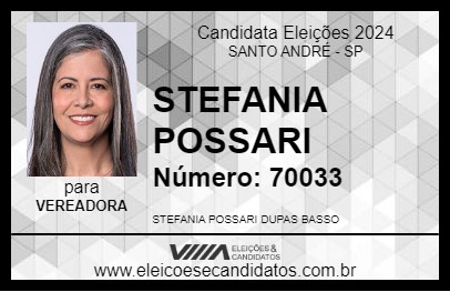 Candidato STEFANIA POSSARI 2024 - SANTO ANDRÉ - Eleições