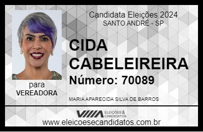 Candidato CIDA CABELEIREIRA 2024 - SANTO ANDRÉ - Eleições