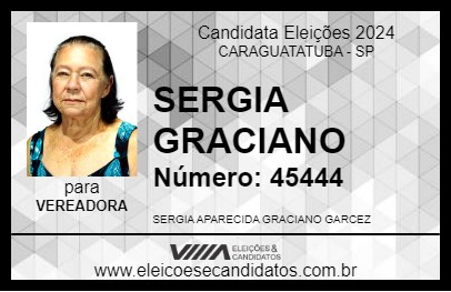 Candidato SERGIA GRACIANO 2024 - CARAGUATATUBA - Eleições