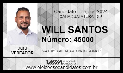 Candidato WILL SANTOS 2024 - CARAGUATATUBA - Eleições