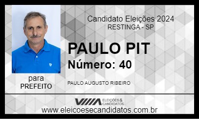 Candidato PAULO PIT 2024 - RESTINGA - Eleições