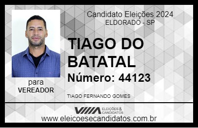 Candidato TIAGO DO BATATAL 2024 - ELDORADO - Eleições