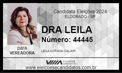 Candidato DRA LEILA 2024 - ELDORADO - Eleições