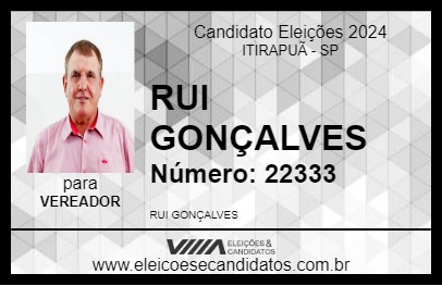 Candidato RUI GONÇALVES 2024 - ITIRAPUÃ - Eleições