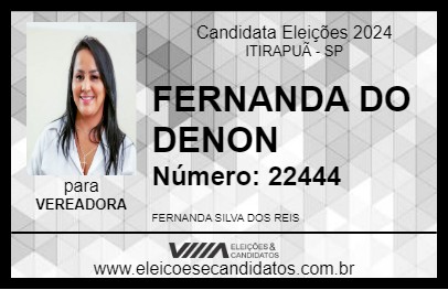 Candidato FERNANDA DO DENON 2024 - ITIRAPUÃ - Eleições