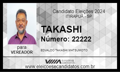 Candidato TAKASHI 2024 - ITIRAPUÃ - Eleições