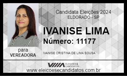 Candidato IVANISE LIMA 2024 - ELDORADO - Eleições