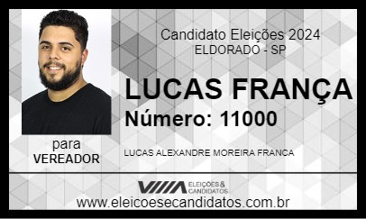 Candidato LUCAS FRANÇA 2024 - ELDORADO - Eleições