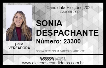 Candidato SONIA DESPACHANTE 2024 - CAJOBI - Eleições