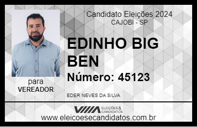 Candidato EDINHO BIG BEN 2024 - CAJOBI - Eleições