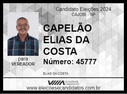 Candidato CAPELÃO ELIAS DA COSTA 2024 - CAJOBI - Eleições