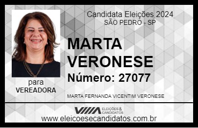 Candidato MARTA VERONESE 2024 - SÃO PEDRO - Eleições