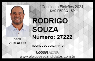 Candidato RODRIGO SOUZA 2024 - SÃO PEDRO - Eleições