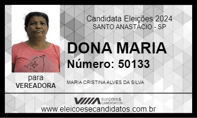 Candidato DONA MARIA 2024 - SANTO ANASTÁCIO - Eleições