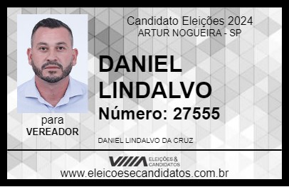 Candidato DANIEL LINDALVO 2024 - ARTUR NOGUEIRA - Eleições