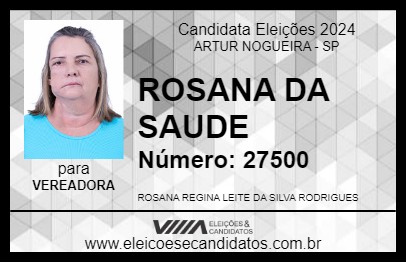 Candidato ROSANA DA SAUDE 2024 - ARTUR NOGUEIRA - Eleições