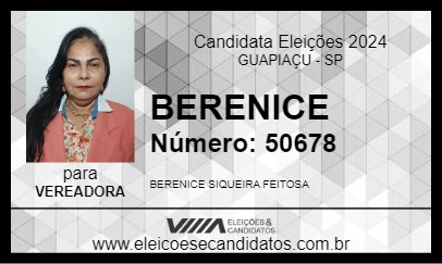 Candidato BERENICE 2024 - GUAPIAÇU - Eleições