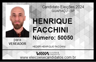 Candidato HENRIQUE FACCHINI 2024 - GUAPIAÇU - Eleições