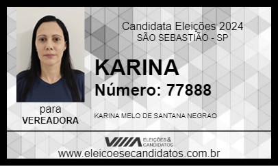 Candidato KARINA 2024 - SÃO SEBASTIÃO - Eleições