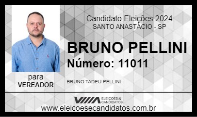 Candidato BRUNO PELLINI 2024 - SANTO ANASTÁCIO - Eleições