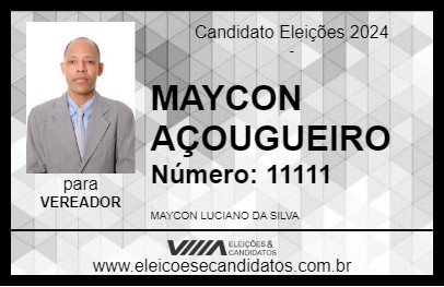 Candidato MAYCON AÇOUGUEIRO 2024 - SANTO ANASTÁCIO - Eleições