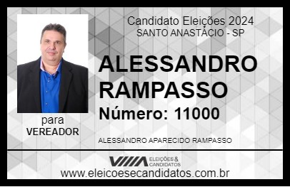 Candidato ALESSANDRO RAMPASSO 2024 - SANTO ANASTÁCIO - Eleições