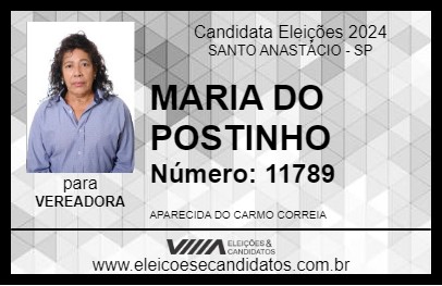 Candidato MARIA DO POSTINHO 2024 - SANTO ANASTÁCIO - Eleições