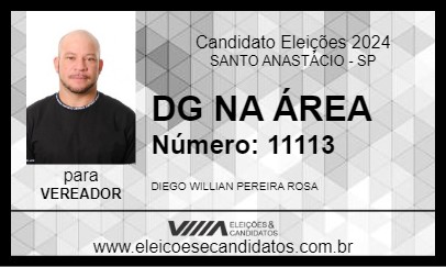 Candidato DG NA ÁREA 2024 - SANTO ANASTÁCIO - Eleições