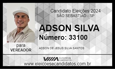 Candidato ADSON SILVA 2024 - SÃO SEBASTIÃO - Eleições