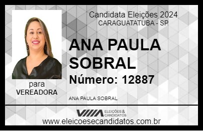 Candidato ANA PAULA SOBRAL 2024 - CARAGUATATUBA - Eleições