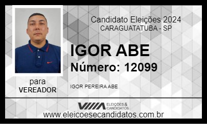 Candidato IGOR ABE 2024 - CARAGUATATUBA - Eleições