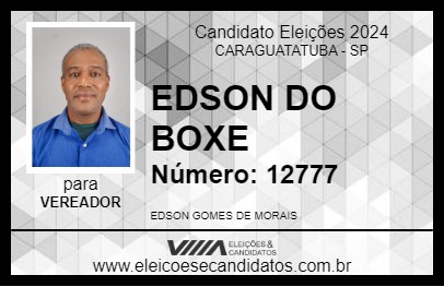 Candidato EDSON DO BOXE 2024 - CARAGUATATUBA - Eleições