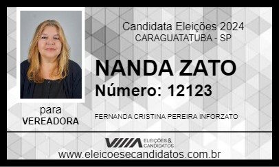 Candidato NANDA ZATO 2024 - CARAGUATATUBA - Eleições