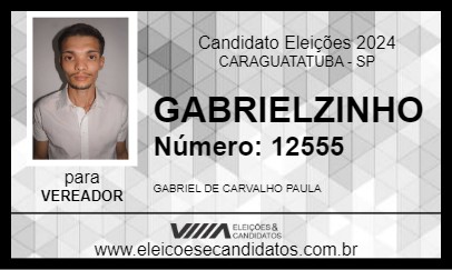 Candidato GABRIELZINHO 2024 - CARAGUATATUBA - Eleições