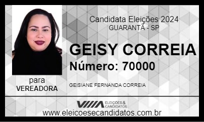 Candidato GEISY CORREIA 2024 - GUARANTÃ - Eleições