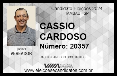 Candidato CASSIO CARDOSO 2024 - TAMBAÚ - Eleições