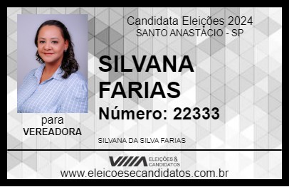 Candidato SILVANA FARIAS 2024 - SANTO ANASTÁCIO - Eleições