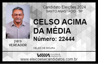 Candidato CELSO ACIMA DA MÉDIA 2024 - SANTO ANASTÁCIO - Eleições