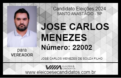 Candidato JOSE CARLOS MENEZES 2024 - SANTO ANASTÁCIO - Eleições