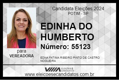 Candidato EDINHA DO HUMBERTO 2024 - POTIM - Eleições