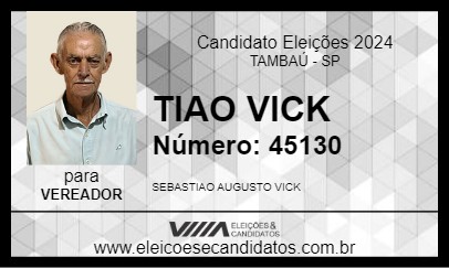 Candidato TIAO VICK 2024 - TAMBAÚ - Eleições