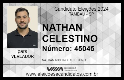 Candidato NATHAN CELESTINO 2024 - TAMBAÚ - Eleições