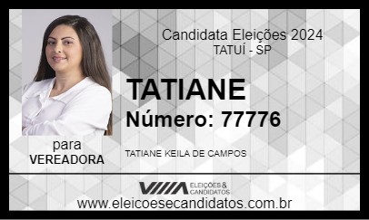 Candidato TATIANE  2024 - TATUÍ - Eleições