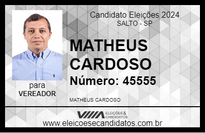 Candidato MATHEUS CARDOSO 2024 - SALTO - Eleições