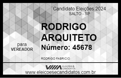 Candidato RODRIGO ARQUITETO 2024 - SALTO - Eleições