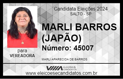 Candidato MARLI APARECIDA (JAPÃO) 2024 - SALTO - Eleições